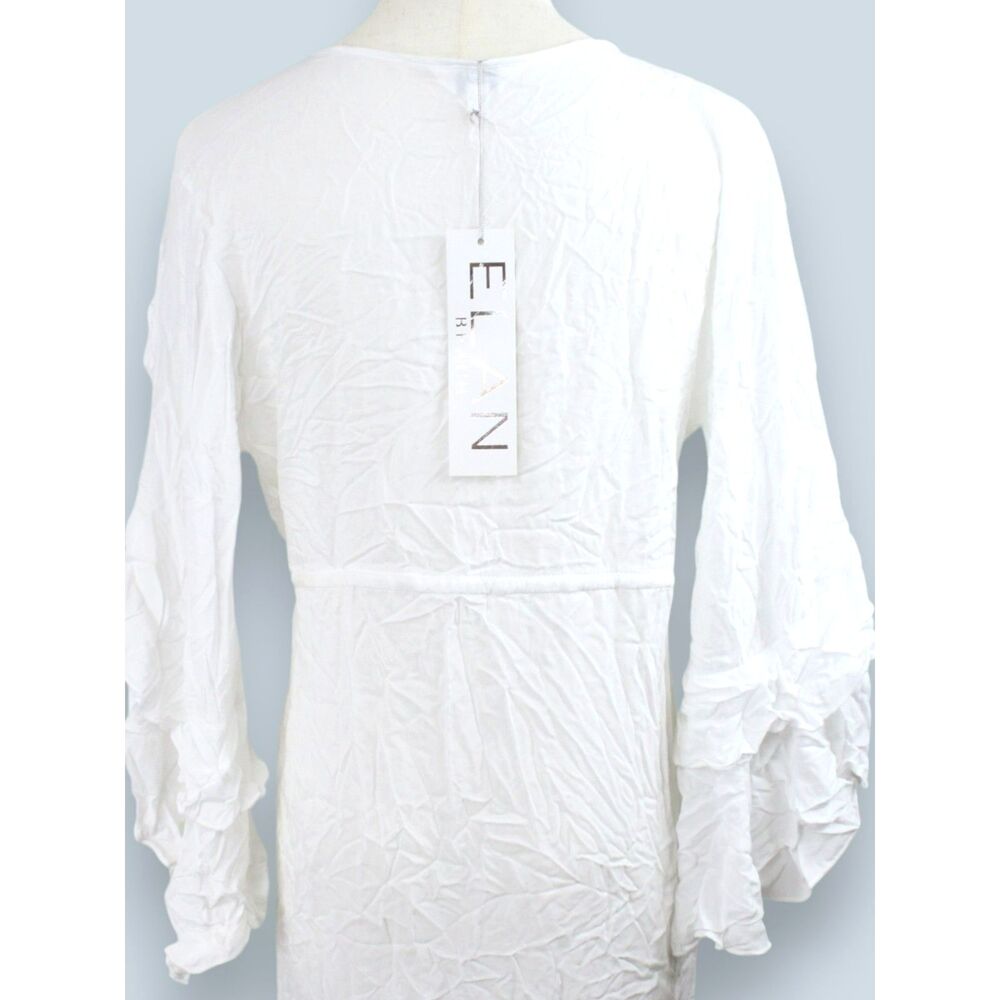 Elan NWT White Crinkle Beach Cover Up Tunic Dress Boho Resort Swim Cover Size S - Picture 5 of 8